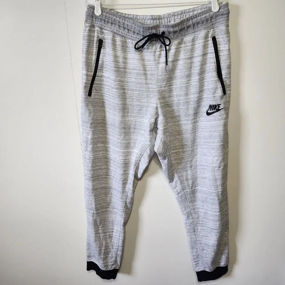 Nike Advance 15 AV15 Knit Jogger Pants Men's XL Gray Space Dye Tech Fleece